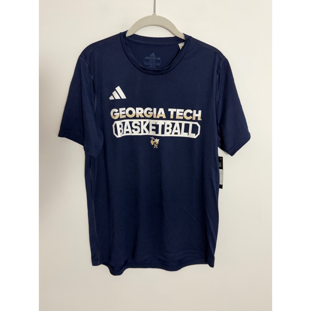 Adidas Georgia Tech Basketball Creator Tee Navy Blue Medium Mens NWT AMT0002